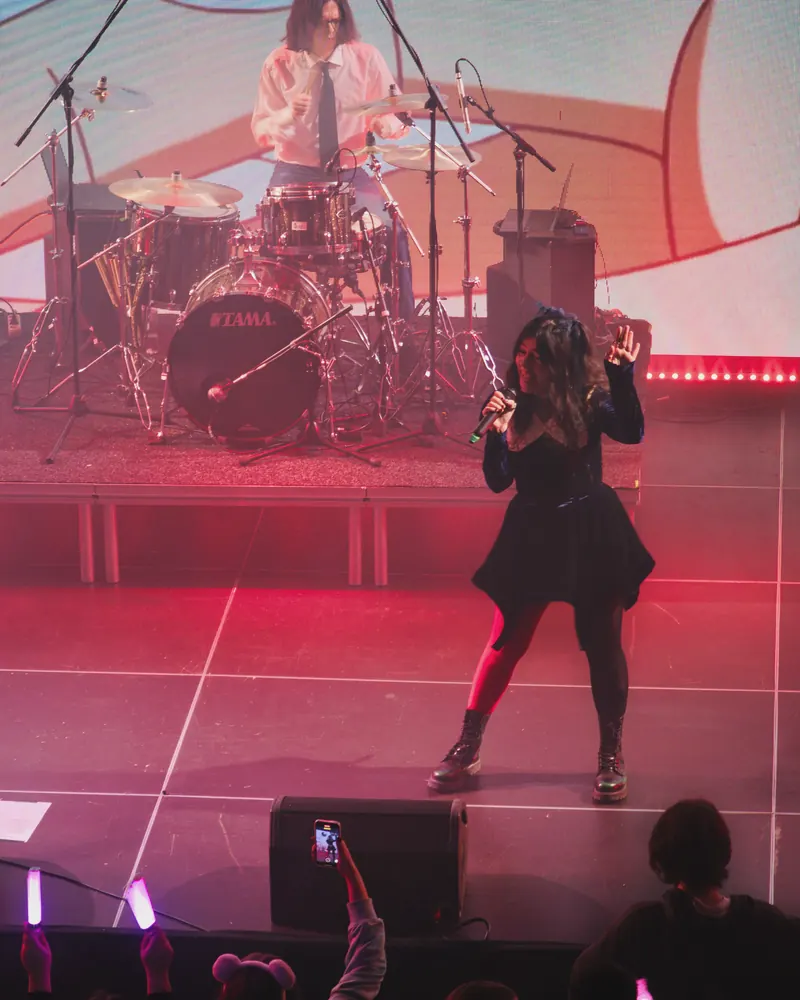 Singer Alice Change performing live on stage at the badactress concert.